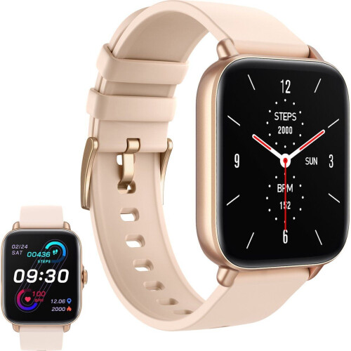 Golden Sound Premium Smartwatch - Vrouwen - 100+ Sportmodi - Hartslagmeter - Roze