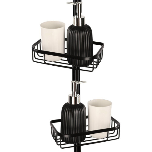 Goliving Doucherek - Hangend - Zonder Boren - Zwart (2 stuks)
