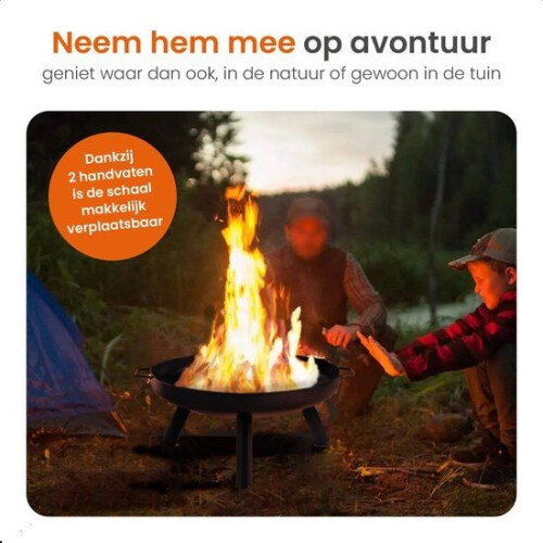 Goliving Vuurschaal Voor Buiten - Vuurkorf - Tuinhaard - Sfeerhaard - Terrasverwarmer - Staal - Ø