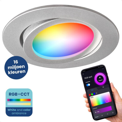 Gologi Slimme Inbouwspots - Smart LED Downlight - Dimbaar - RGB+CCT - GU10 - Wit Tweedehands