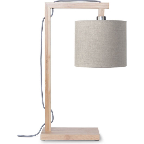 GOOD&MOJO Himalaya - Tafellamp - Bamboe/Linnen - 29x18x47 cm - Bruin/Taupe Tweedehands