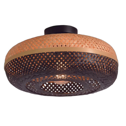 Good&Mojo Palawan - Plafonnière - Bamboe zwart - Ø40 x 15 cm