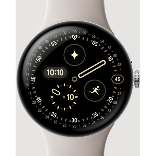 Google Pixel Watch 4 - Smartwatch - 45mm - Bluetooth - Zilver (Beige) Tweedehands