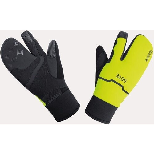 Gore Wear GTX Infinium Thermo Split Handschoen Zwart/Middengeel Tweedehands