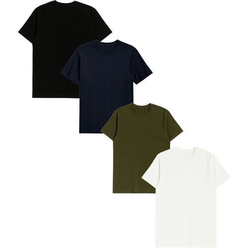 GORG mannen vegan T-Shirts Multipack 4x Zwart Marineblauw Druivenblad Wit Tweedehands