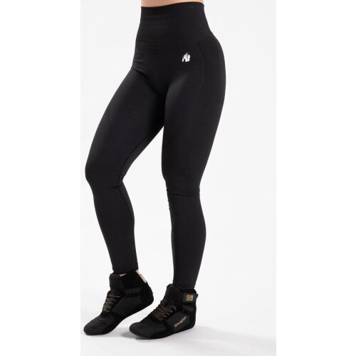Gorilla Wear Olivia Seamless Leggings - Hoog Getailleerd - Scrunch Body Contouring - Zwart - XS/S