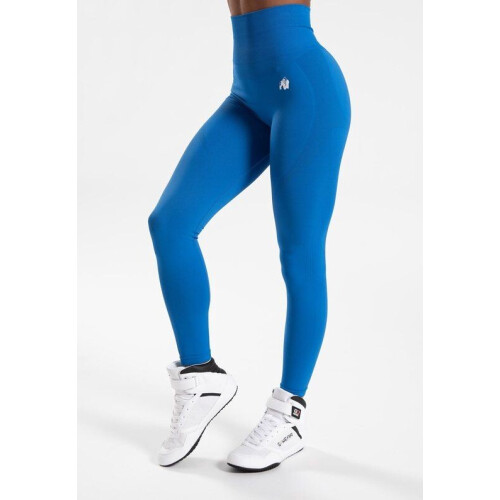 Gorilla Wear Olivia - Seamless Leggings - Hoog Getailleerd Squat-proof - Blauw