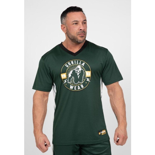 Gorilla Wear Orlando T-shirt - 100% gerecycled polyester - Ademend - Groen - S Tweedehands
