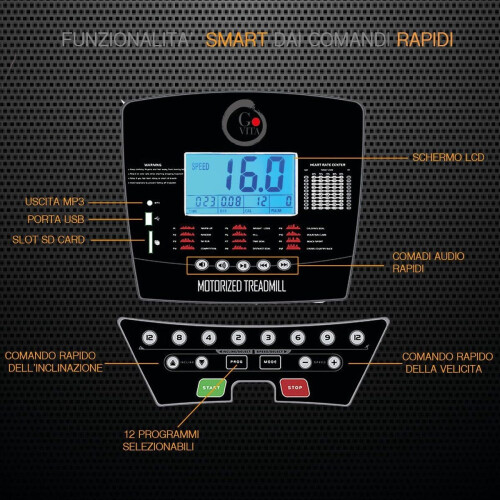GOVITA Loopband - Vouwbaar - 16 km/h Automatische helling - Bluetooth App + Speaker