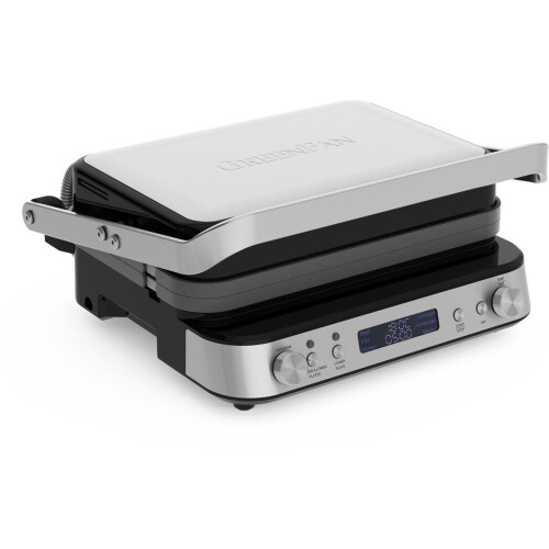 GreenPan Bistro - Contact Grill - omkeerbare platen - PFAS-vrij - silver