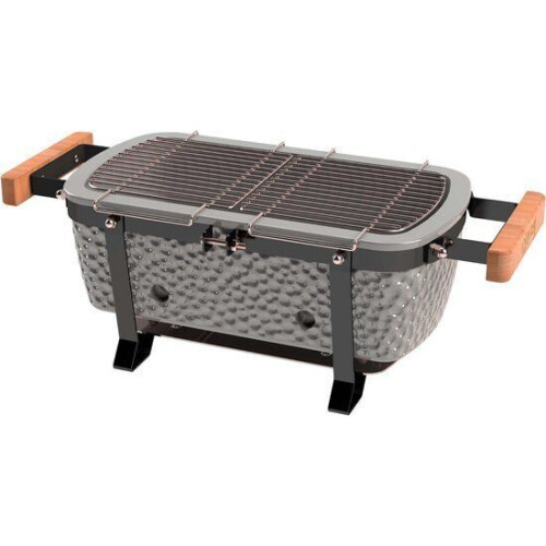 Grill Guru Tabletop - Keramische tafel BBQ - Draagbare BBQ - Bamboe handvaten