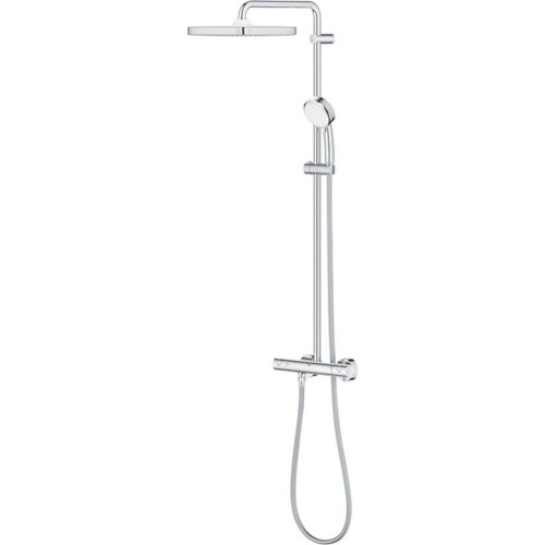 GROHE Tempesta Cosmopolitan Cube Regendoucheset - hoofddouche 25cm - handdouche rond - thermostaatkraan - chroom