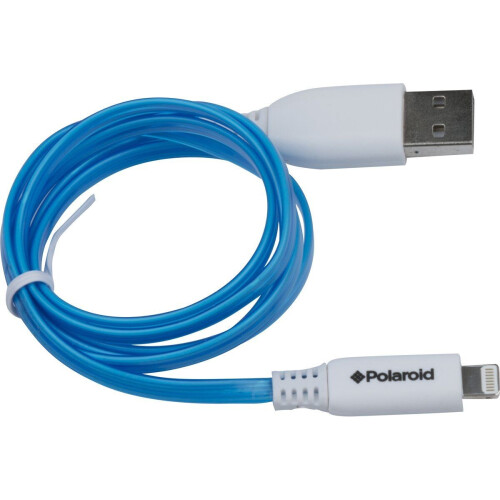Grundig Oplaad- en Sync-kabel - USB-A naar Lightning - 1 meter - LED-verlichting - Wit/Blauw