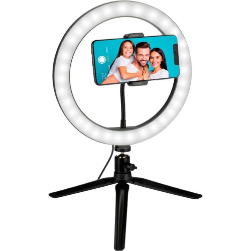Grundig Ringlamp met Statief - Ringlamp 25cm - TikTok Ringlamp met 120 LED's - 3 Lichtstanden - USB Tweedehands