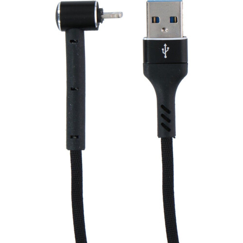 Grundig USB-Kabel - USB-A naar Lightning - Compatibel met iPhone en iPad - 3-in-1: Opladen, Synchroniseren en Telefoonstandaard - 1 Meter - Zwart Tweedehands