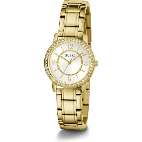 Guess GW0468L2 - Dames Horloge - Staal met Geelgouden Plating - Zilverkleurige Wijzerplaat 32mm Tweedehands