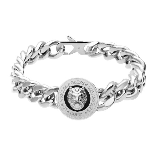 Guess LION KING - Heren Armband - Staal - Zilverkleurig - 21.50 cm