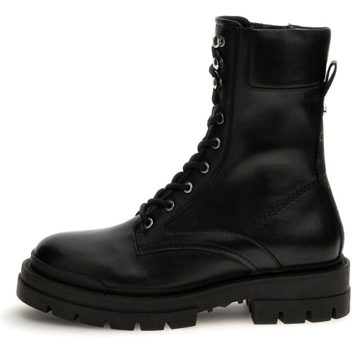 Guess Obetter - Dames Laarzen - Veterboots - Leer - Zwart/Bruin - Maat 39