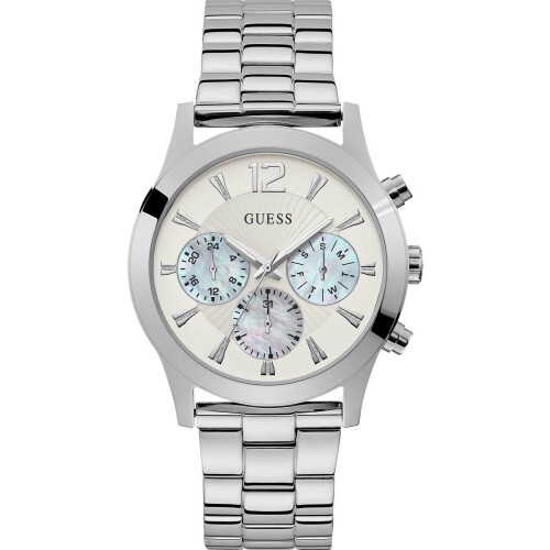 Guess Skylar - Dames Horloge 42 mm - Zilverkleurig Staal