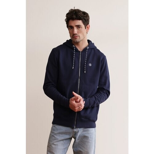 Hafendieb mannen vegan Sweatvest Met Rits Peace Navy Tweedehands