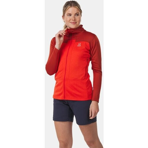 Haglöfs Roc Flash Mid Hood Fleece Dames Rood/Donkerrood Tweedehands