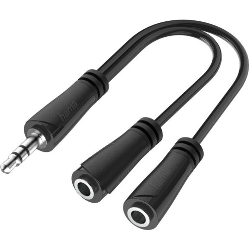 Hama 00200349 - 3,5mm naar 2x 3,5mm audio kabel - Hoge resolutie hifi-stereo - Zwart