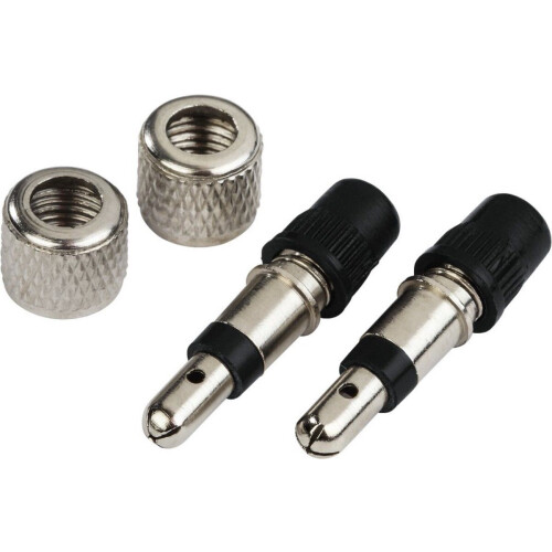 Hama Fietsventiel - Dunlop-ventiel met moertje en beschermkapje - Metaal (2 stuks)