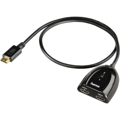 Hama HDMI schakelaar - 2 ingangen 1 uitgang - HDCP compatibel - Zwart Tweedehands