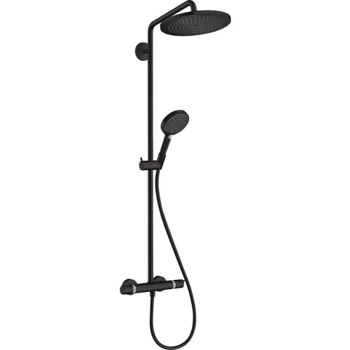 Hansgrohe Croma Select S - Showerpipe 280 1jet EcoSmart 8 l/min met douchethermostaat en handdouche Raindance Select S 120 3jet - Mat Zwart Tweedehands