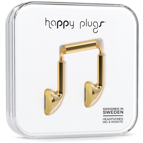 Happy Plugs Earbud - In-ear hoofdtelefoon - Afstandsbediening met microfoon - Goud Tweedehands
