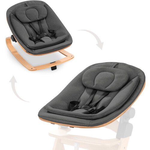 Hauck Highchair Bouncer Eco - 3-in-1-wipstoel - FSC®-gecertificeerd hout - Deep Grey