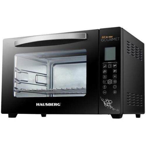 Hausberg HB-9265 - Vrijstaande Oven 65 L 2000W Hetelucht TurboFan LED-display 180 min Timer 230°C Binnenverlichting Ontdooifunctie Zwart Tweedehands