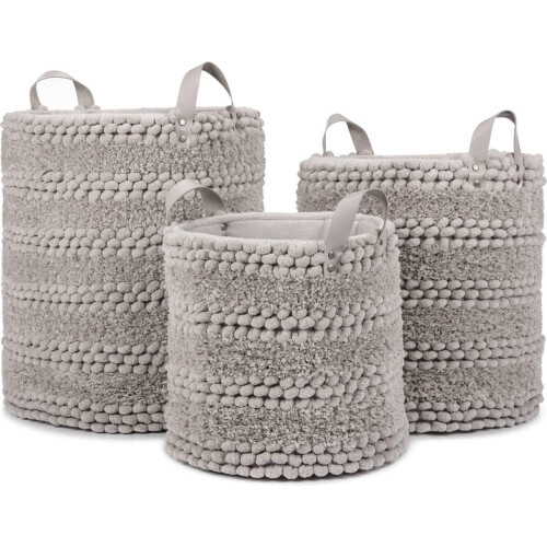 Heckettlane Light-Grey Wasmand Roberto 40x40 cm, gemaakt van 60% Katoen 40% Polyester