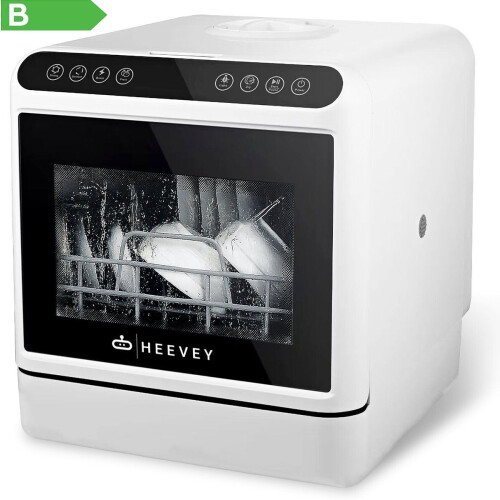 Heevey Mini Vaatwasser - Vrijstaande vaatwasser - 5 Wasprogramma's - Droogfunctie 75°C - Met app
