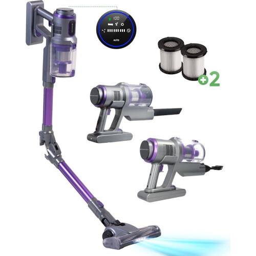 Heevey Pro 2 - Draadloze Steelstofzuiger - HEPA Filter - Flex stand - Paars Tweedehands