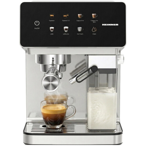 HEINNER HEM-LK20DMLK - Digitale Espressomachine - 20-bar pomp 1,6 L watertank melkreservoir RVS design Tweedehands