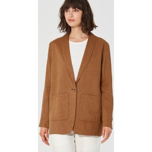 Hempage dames vegan Blazer Oversized Amandel Tweedehands