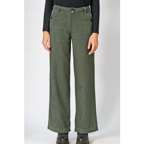 Hempage dames vegan Broek Pepita Mosgroen Tweedehands