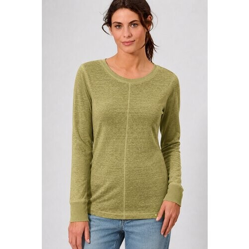 Hempage dames vegan Longsleeve Shirt Pasture Groen Tweedehands