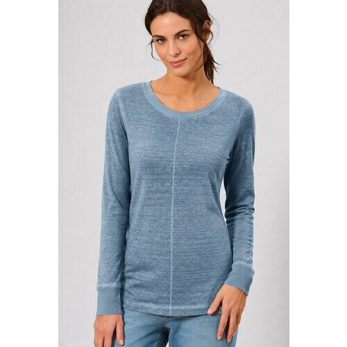 Hempage dames vegan Shirt Met Lange Mouwen Dove Blue Duifblauw Tweedehands