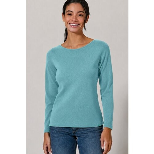 Hempage dames vegan Shirt Met Lange Mouwen Top Shelf Blauw Tweedehands