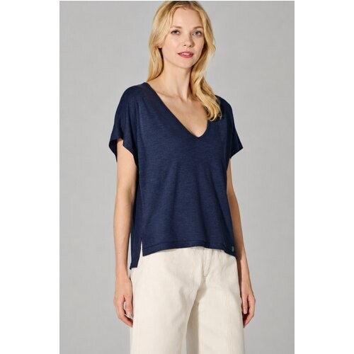 Hempage dames vegan T-Shirt Slub Jersey Navy Tweedehands