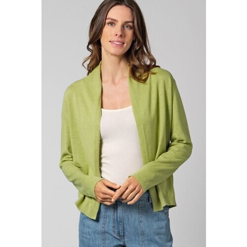 Hempage dames vegan Vest Met Sjaalkraag Bamboegroen Tweedehands