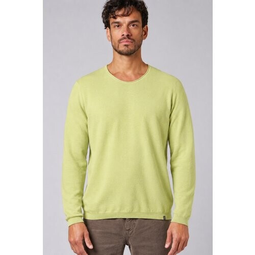 Hempage mannen vegan Gebreide Trui V Hals Bamboo Groen Tweedehands