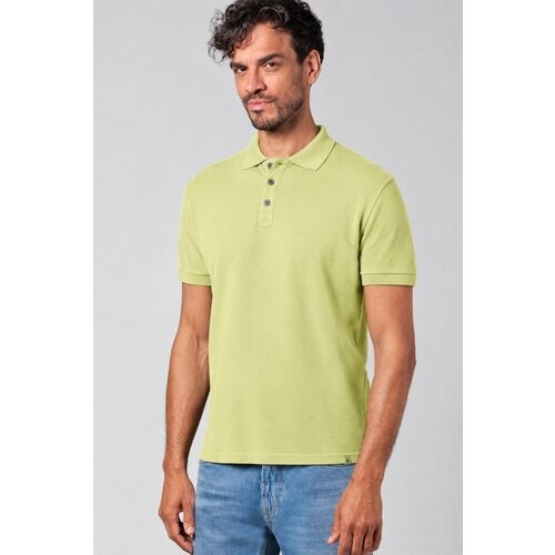 Hempage mannen vegan Poloshirt Pique Jersey Bamboo Groen Tweedehands