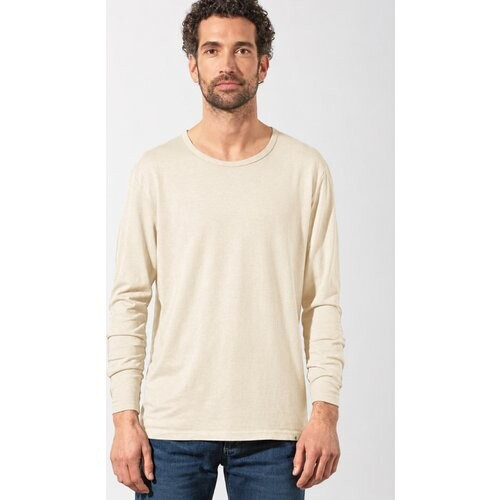 Hempage mannen vegan Shirt Met Lange Mouwen Classic Gobi Beige Tweedehands