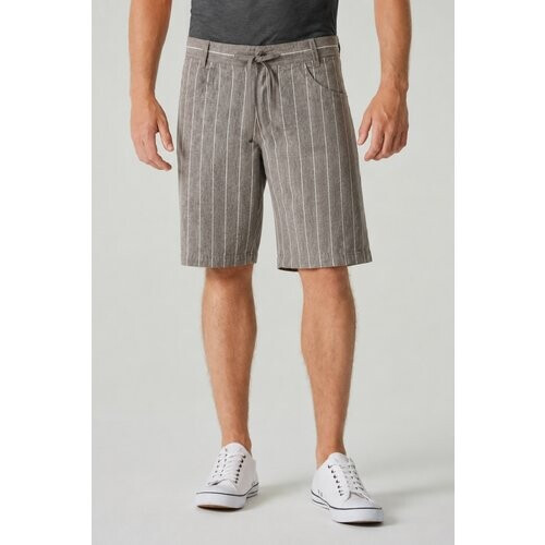 Hempage mannen vegan Short Striped Asfaltgrijs Tweedehands