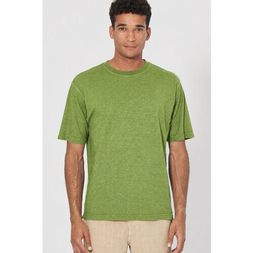 Hempage mannen vegan T-Shirt Basic Groen Tweedehands