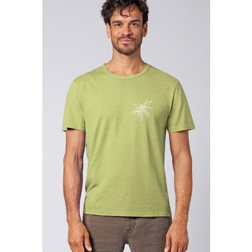 Hempage mannen vegan T-Shirt Timeless Printed Bamboegroen Tweedehands
