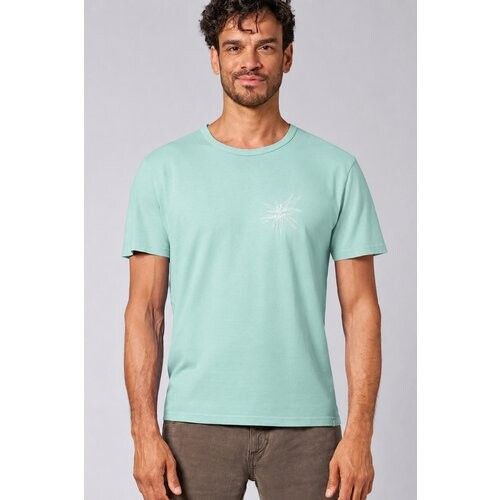 Hempage mannen vegan T-Shirt Timeless Printed Meerblauw Tweedehands